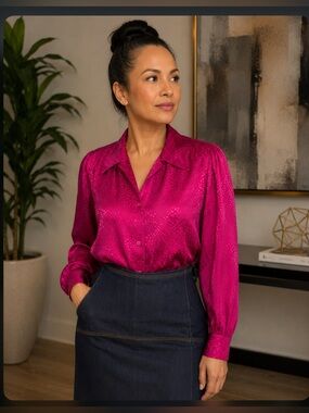 Vintage hot pink blouse